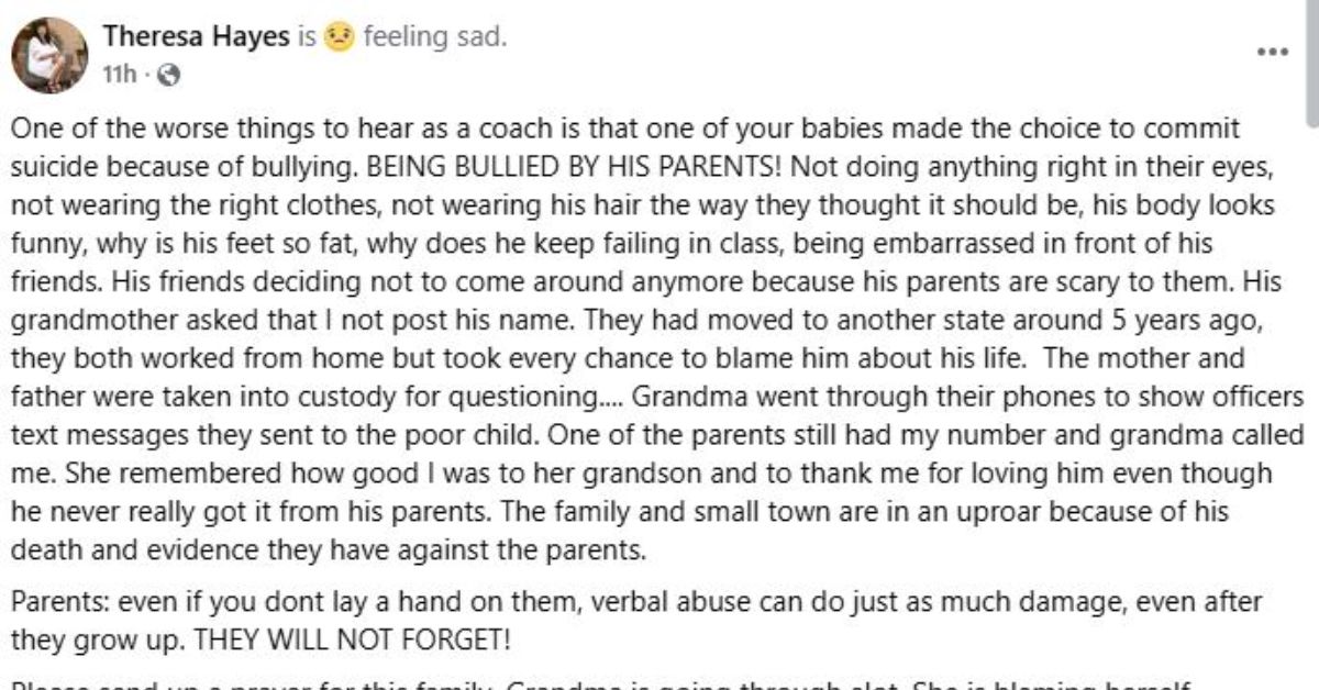 Raleigh, NC Coach’s Worst Nightmare—A Child Bullied by His Own Parents, Driven to Suicide, Leaving a Grieving Grandmother!