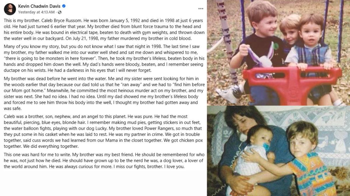 Detroit, Michigan Resident Caleb Bryce Russom, Age 6, Murdered by Father : Beaten with Gym Weights, Bound in Tape, and Thrown Into a Backyard Water Well