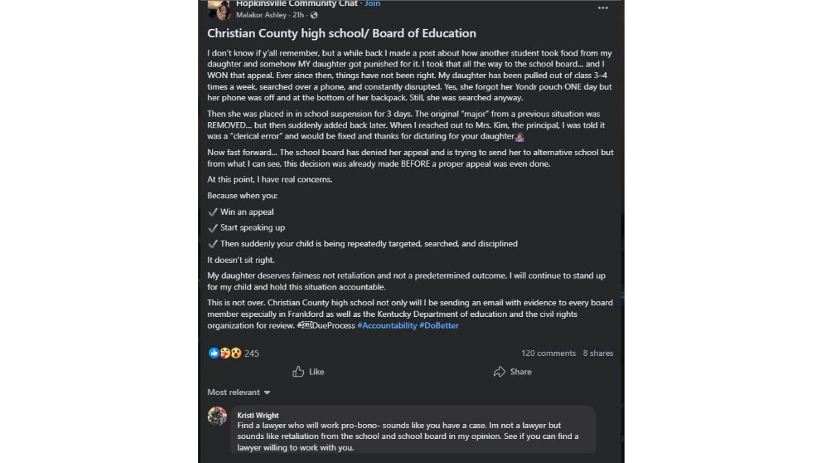 Kentucky Parent Alleges Retaliation by Christian County High School After Winning Appeal