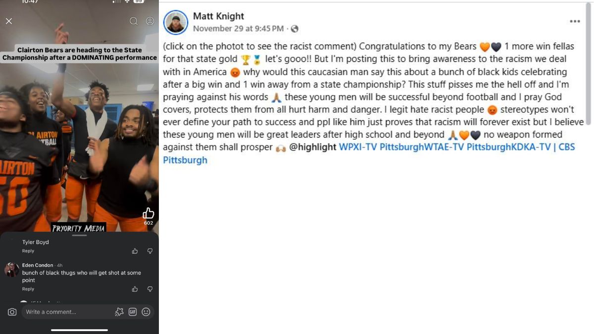 Clairton HS Bears Rise Toward State Finals, Only to Face Racist Comment Predicting Their Lives Will ‘End in Gun Violence’