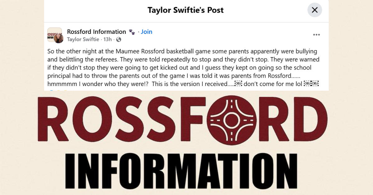 Parents Thrown Out of Maumee-Rossford Game for Ignoring Warnings to Stop Belittling Referees