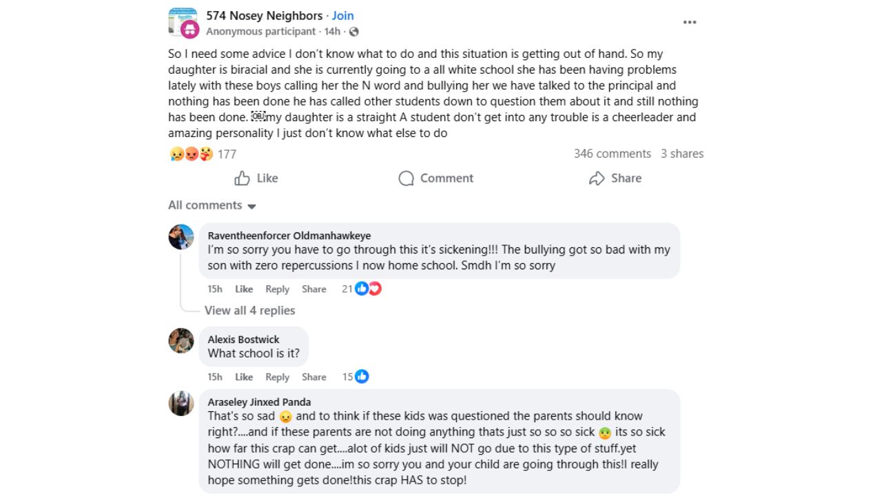 “‘Nothing Has Been Done’: Indiana Parent Claims All-White School Failed to Protect Biracial Daughter from Ongoing Racial Bullying by Group of Boys”