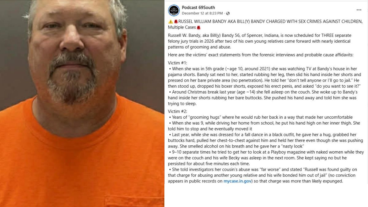 “Don’t Tell Anyone or I’ll Go to Jail’: Indiana Softball Coach, Russell Bandy, 56 Who Slid His Hand in Victim’s Shorts, Is Charged With Crimes Against Children
