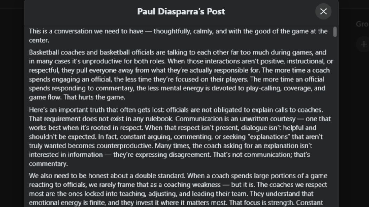 Basketball Leaders Call for Respectful Coach-Official Interaction to Protect the Game